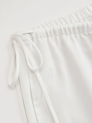 Low Rise Drawstring Long Straight Leg Trousers