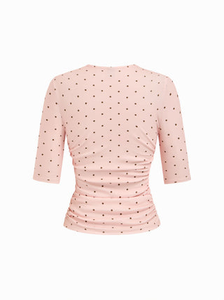 Mid Sleeve Ruched Tee