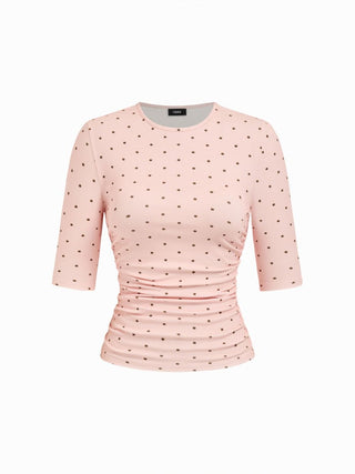 Mid Sleeve Ruched Tee