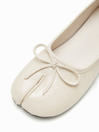 BOWKNOT DECOR SPLIT TOE MARY JANE FLATS For Daily Casual Date Picnic