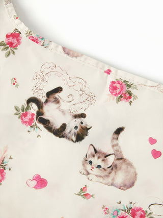 CAT & FLORAL GRAPHIC CARRYING BAG