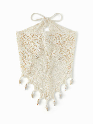 FLORAL & SHELL KNITTED HEADSCARF