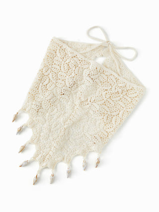 FLORAL & SHELL KNITTED HEADSCARF
