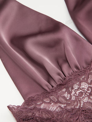 Satin Halter Neckline Lace Panel High Rise Slip Mini Dress