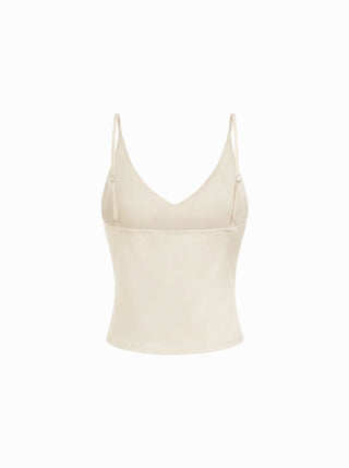 Lace Boat Neck Short Sleeve Backless Blouse & Cami Top Set
