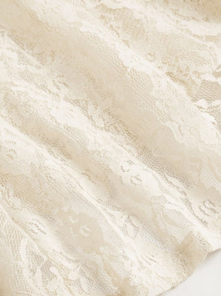Lace Boat Neck Short Sleeve Backless Blouse & Cami Top Set