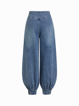 Denim Mid Rise Washed Jogger Jeans