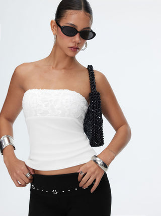 Sequin Bandeau Crop Top