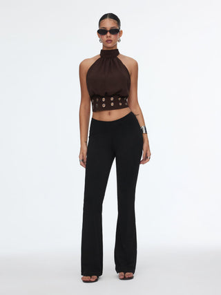 Low Rise Slim Flared Trousers