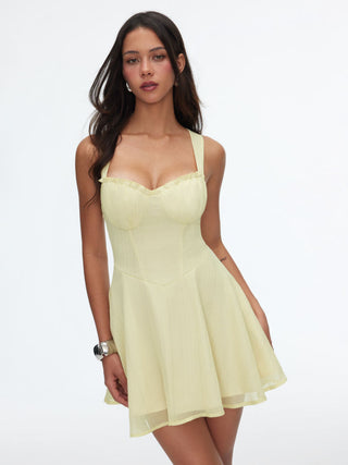 Shimmer Chiffon Sweetheart A-line Mini Dress