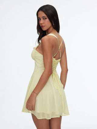 Shimmer Chiffon Sweetheart A-line Mini Dress