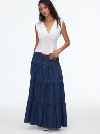 V-Neck Floral Scalloped Trim Lace Corset Top