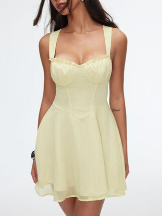Shimmer Chiffon Sweetheart A-line Mini Dress