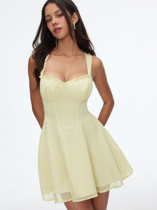 Shimmer Chiffon Sweetheart A-line Mini Dress