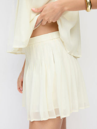 Chiffon Mid Rise Pleated Shorts