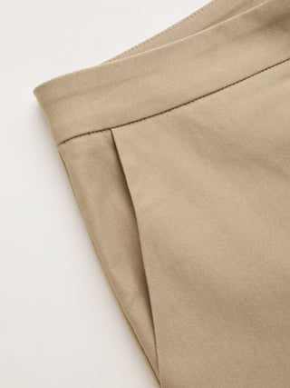 Mid Rise Split Hem Flared Capri Trousers