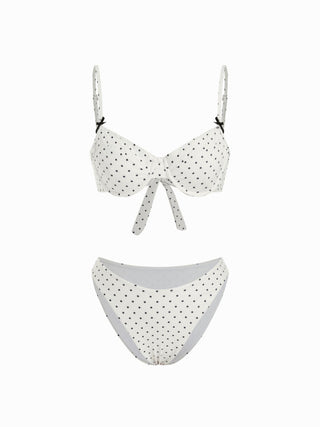 Sweetheart Polka Dot Underwire Cheeky Bikini Set