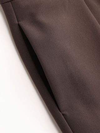 High Rise Pleated Pocket Barrel-leg Long Trousers