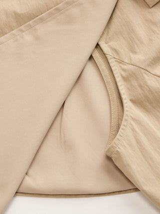 Double Breasted Cape Cotton-blend Oversized Windbreaker With Belt