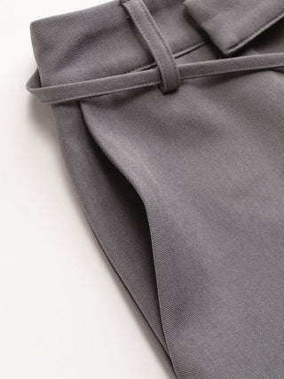 Low Rise Straight Leg Trousers With Belt