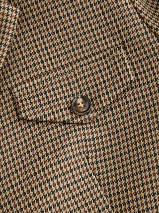 Houndstooth Notched Collar Longline Blazer