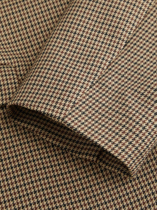 Houndstooth Notched Collar Longline Blazer