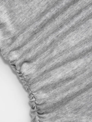 V-neck Batwing Sleeve Ruched Slim Tee