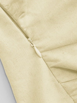 Linen-blend Boat Neckline Solid Bowknot Tank Top