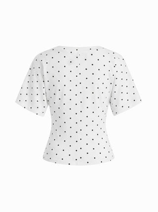 Cotton-blend High Stretch V-neck Short Sleeve Tee