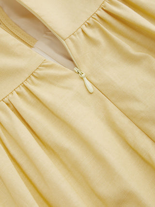Cotton-blend V-neck Twist Knotted A-line Maxi Dress