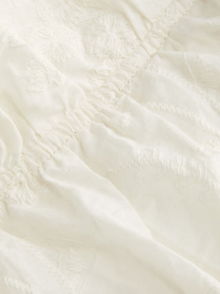 Cotton Broderie Anglaise V-neck Scallop Lace Trim Cami Top
