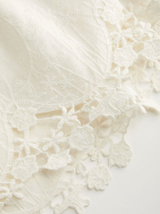 Cotton Broderie Anglaise V-neck Scallop Lace Trim Cami Top