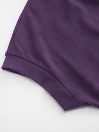 Cotton-blend Round Neckline Ruched Mini Dress
