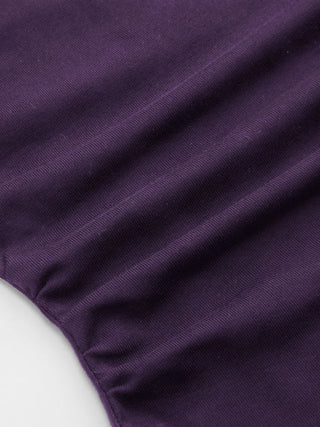 Cotton-blend Round Neckline Ruched Mini Dress