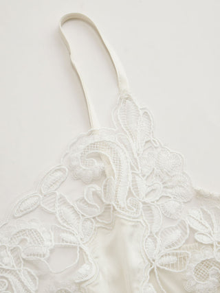 Satin V-neck Floral Lace Trim Cami Blouse
