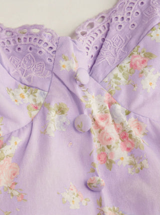 Cotton-blend Floral Sweetheart Neck Ruched Flared Midi Dress