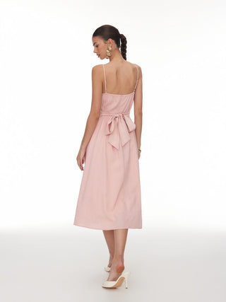 Lace Sweetheart Corset Flare Midi Dress
