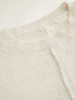 Knit Textured Batwing Sleeve Center Seam Crop Top