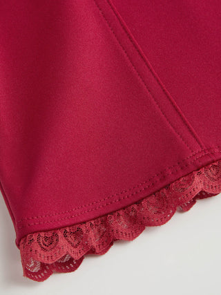 Sweetheart Neck Lace Trim Slim Corset Cami Top