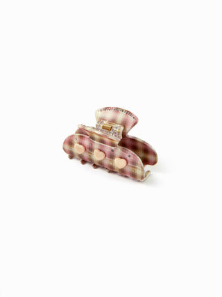 HEART GINGHAM HAIR CLAW