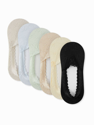6 PAIRS BOWKNOT LACE INVISIBLE SOCKS SET