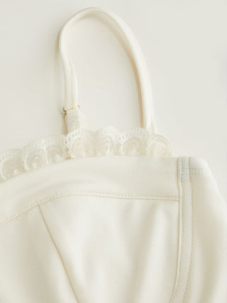 Sweetheart Neck Lace Trim Slim Corset Cami Top
