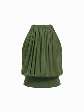 Knit High Stretch Ruched Draped Vest