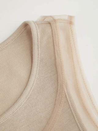 Mesh Scoop Neck Layered Tank Top
