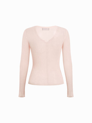 Knit Round Neckline Long Sleeve Cardigan