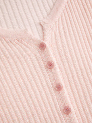 Knit Round Neckline Long Sleeve Cardigan