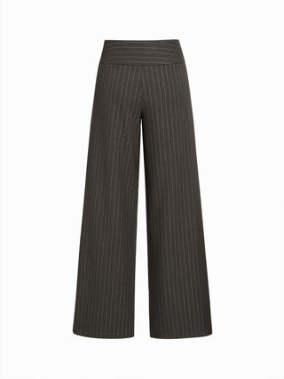 Low Rise Striped Wide Leg Trousers