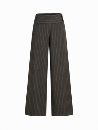 Low Rise Striped Wide Leg Trousers