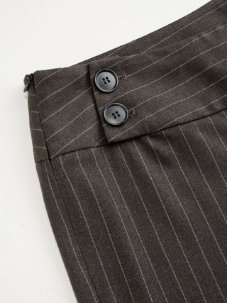 Low Rise Striped Wide Leg Trousers