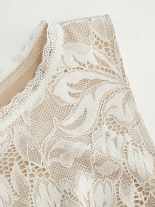Lace Floral Cut Out Lace Trim Slim Mini Dress